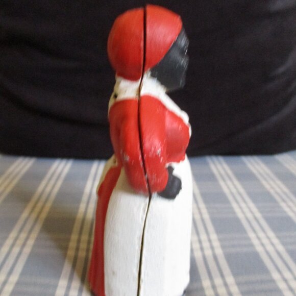VTG Aunt Jemima Red Heavy Cast Iron Coin Slot Bank Mammy Figurine - Picture 6 of 8